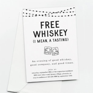 Leuke Grappige Gratis Whiskey Proeverij Party Uitn Kaart