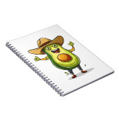 Leuke grappige groene avocado cowboy print notitieboek (Rechterzijde)