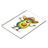 Leuke grappige groene avocado cowboy print notitieboek (Linkerzijde)