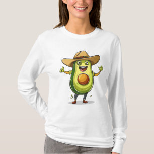 Leuke grappige groene avocado cowboy print t-shirt