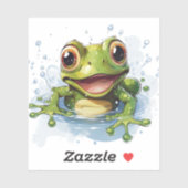 Leuke Grappige groene kikker Sticker (Vel)