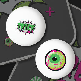 Leuke grappige Halloween 'Trick' met 'Zombie Eyeba Pingpongbal