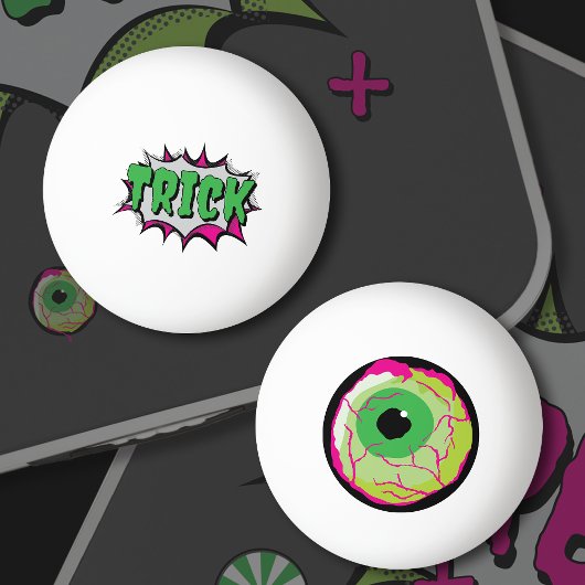 Leuke grappige Halloween 'Trick' met 'Zombie Eyeba Pingpongbal