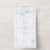 Leuke Grappige Hand Getekende Doodle Bruiloft All In One Uitnodiging (Binnen)