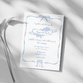 Leuke Grappige Hand Getekende Doodle Bruiloft Kaart