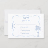Leuke Grappige Hand Getekende Doodle Bruiloft RSVP Kaartje (Voorkant)