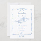 Leuke Grappige Hand Getekende Doodle Bruiloft Save The Date (Voorkant)