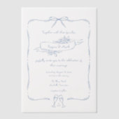 Leuke Grappige Hand Getekende Doodle Bruiloft Vellum Uitnodigingen (Voorkant)