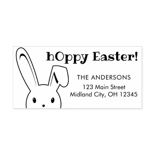 Leuke grappige Happy Easter Bunny Naam Adres Rubberstempel (Afrduk)