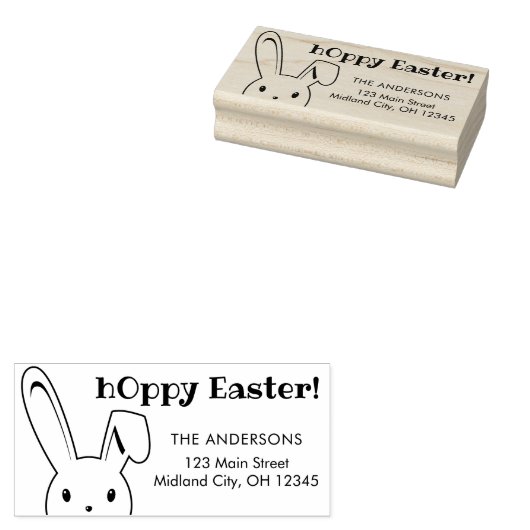 Leuke grappige Happy Easter Bunny Naam Adres Rubberstempel (Gestempeld)