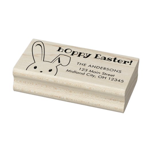 Leuke grappige Happy Easter Bunny Naam Adres Rubberstempel (Stempel)