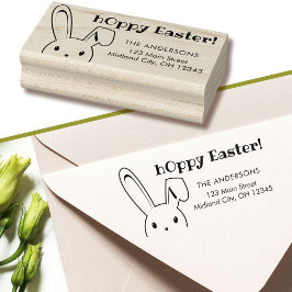 Leuke grappige Happy Easter Bunny Naam Adres Rubberstempel
