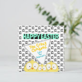 Leuke grappige "Happy Easter You Crazy Chickens" | Feestdagenkaart (Staand voorkant)