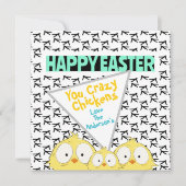Leuke grappige "Happy Easter You Crazy Chickens" | Feestdagenkaart (Voorkant)