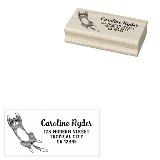 Leuke Grappige Kat Gepersonaliseerd Rubberstempel (Gestempeld)