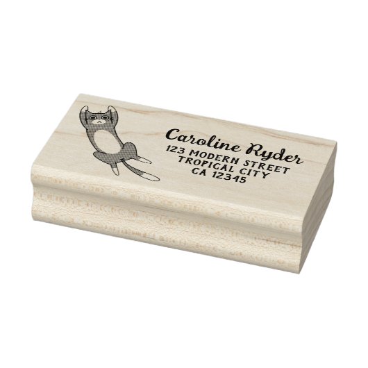 Leuke Grappige Kat Gepersonaliseerd Rubberstempel (Stempel)