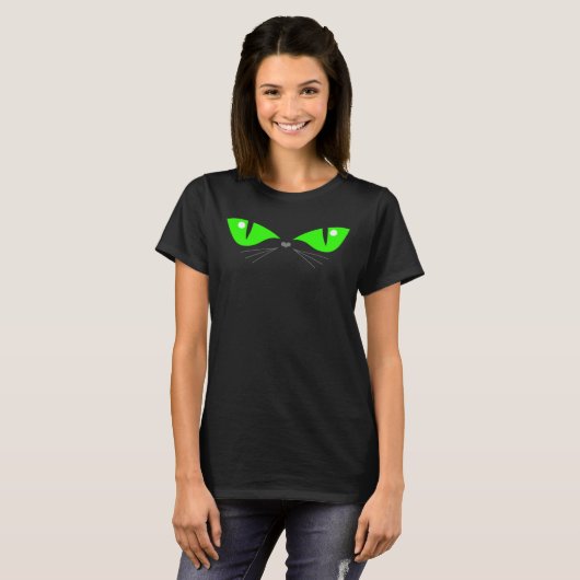 Leuke Grappige Kat Groene Ogen Kat Lover Gift T-shirt (Voorkant volledig)