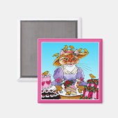 Leuke grappige kat Marie Antoinette magneet (Voorkant / Achterkant)