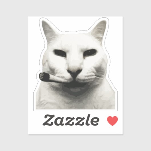 Leuke Grappige Kat Meme Rokt Sigaret Sticker (Vel)
