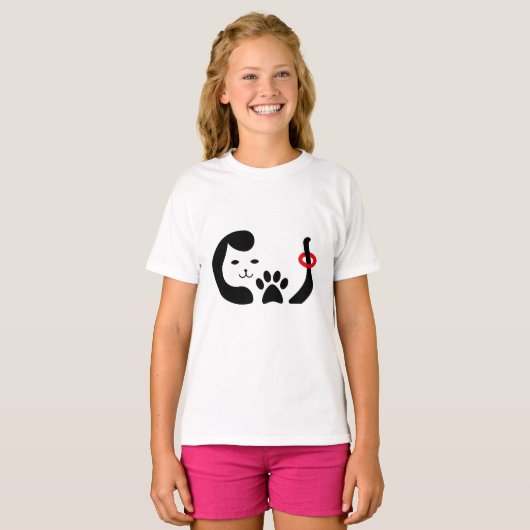 Leuke Grappige Kat Meow T-shirt (Voorkant volledig)