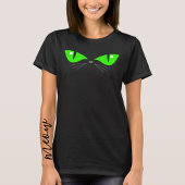 Leuke Grappige Kat Ogen Groen Halloween Kostuum T-shirt
