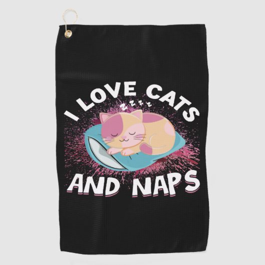 Leuke grappige Katten met Quote Cat-Lover Golfhanddoek (Voorkant)