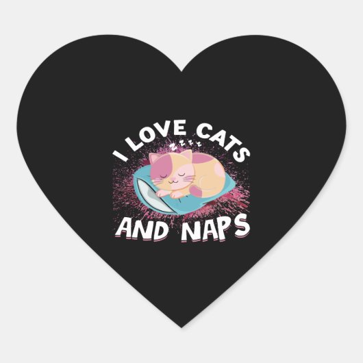 Leuke grappige Katten met Quote Cat-Lover Hart Sticker (Voorkant)