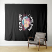 Leuke grappige Katten met Quote Cat-Lover Wandkleed (In Situ (horizontaal))