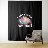 Leuke grappige Katten met Quote Cat-Lover Wandkleed (In situ)