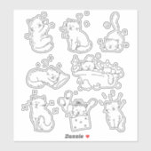 Leuke grappige katten sticker (Vel)
