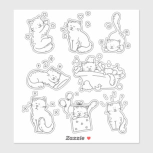Leuke grappige katten sticker