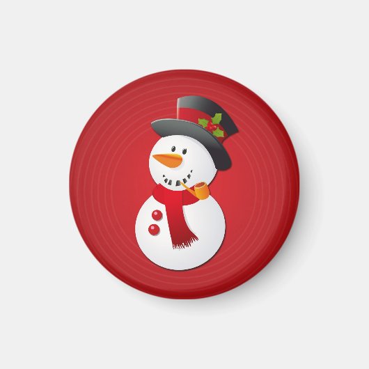 Leuke & Grappige Kerstmis Sneeuwman Magneet (Voorkant)