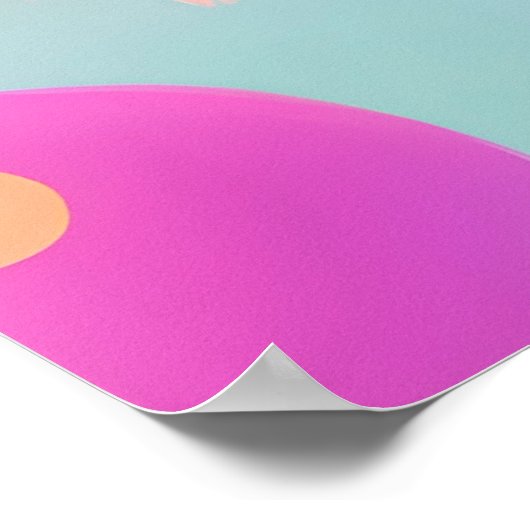 Leuke Grappige Kleurrijke Comic Uil AI Kunst Poster (Hoek)