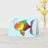 Leuke Grappige Kleurrijke Vissen - Kaart (Gele Bloem)
