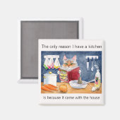 Leuke, grappige kookkat in de keuken magneet (Voorkant / Achterkant)