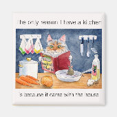 Leuke, grappige kookkat in de keuken magneet (Voorkant)