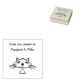 Leuke Grappige Kunst Kat Uit De Bibliotheek Persoo Rubberstempel (Gestempeld)