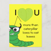 Leuke grappige nerd caterpillar Valentijnsdag Feestdagenkaart (Voorkant)