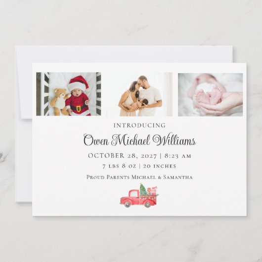 Leuke grappige nieuwe baby kerst geboorte aankondi kaart (Achterkant)