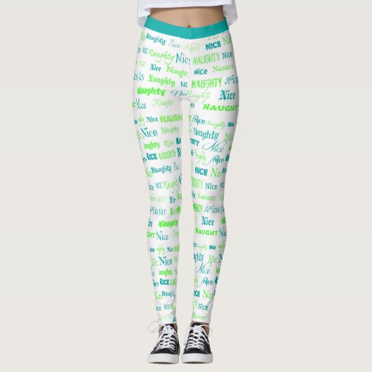 Leuke Grappige Ondeugende Leuke Kerst Vakantie Yog Leggings (Voorkant)