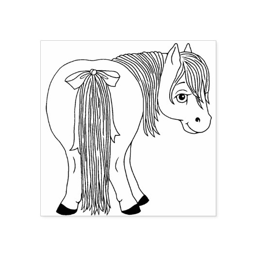 Leuke Grappige Pony Butt Rubber Stamp Rubberstempel (Afrduk)
