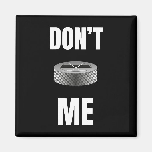Leuke Grappige Puck Met Stick Hockey  Magneet (Voorkant)