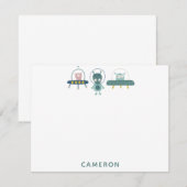 Leuke grappige ruimtebuitenaardse gepersonaliseerd notitiekaartje (Voorkant / Achterkant)