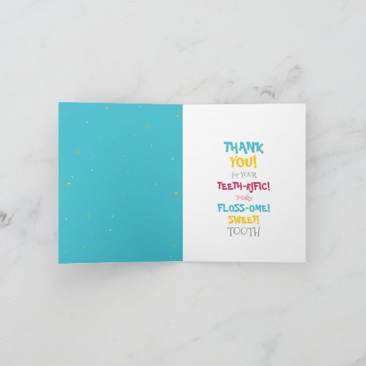 Leuke Grappige Schattigee Tandenfee Bedankt Pun Kaart (Binnen)