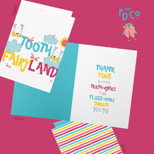 Leuke Grappige Schattigee Tandenfee Bedankt Pun Kaart