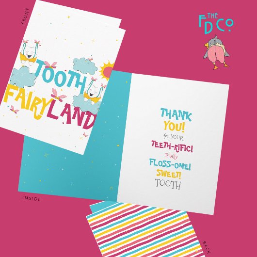 Leuke Grappige Schattigee Tandenfee Bedankt Pun Kaart