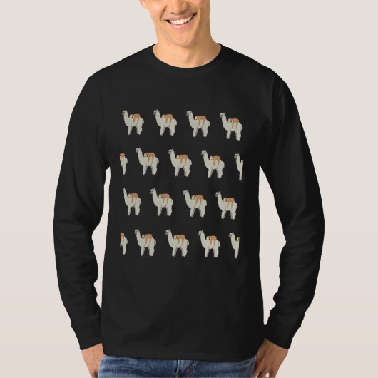 Leuke Grappige Slaap op Llama Patroon Tri B T-shirt (Voorkant)
