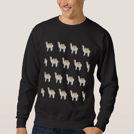 Leuke Grappige Slaap op Llama Patroon Tri B Trui (Voorkant)