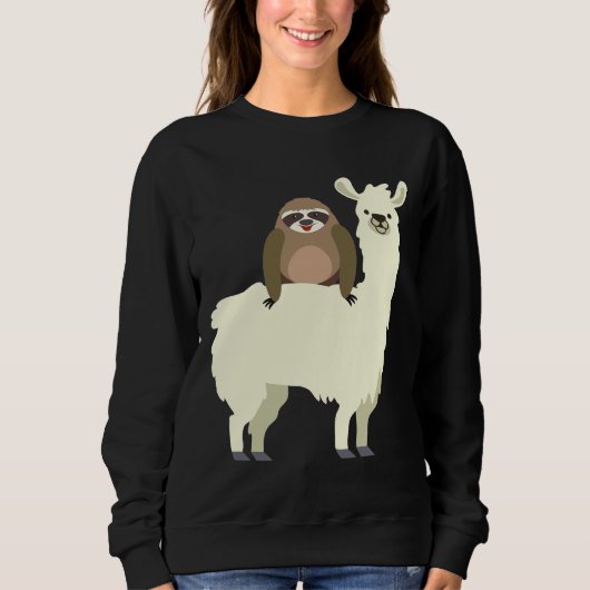 Leuke Grappige Sloth Riding Llama 32 Trui (Voorkant)