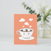 Leuke grappige suikerkubussen die in koffiekop briefkaart (Staand voorkant)